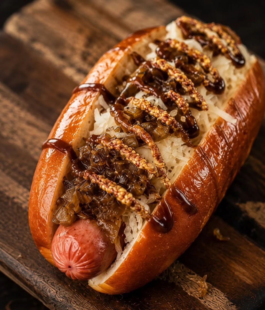 CUT premium hot dog